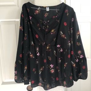 NWT Old Navy floral boho float blouse top